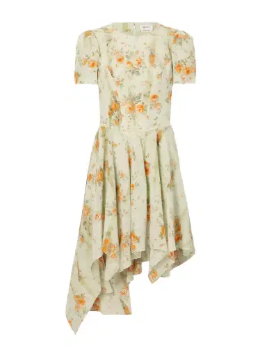 McQueen Asymmetric Floral-print Silk-crepe De Chine Mini Dress | Thumbnail 1 McQueen Asymmetric Floral-print Silk-crepe De Chine Mini Dress | Thumbnail 1