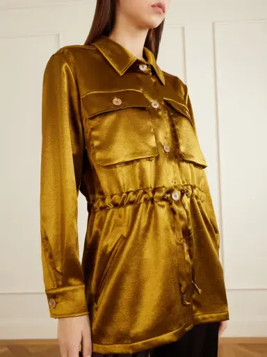 Giuliva Heritage Tessa Drawstring Satin Jacket | Thumbnail 4 Giuliva Heritage Tessa Drawstring Satin Jacket | Thumbnail 4