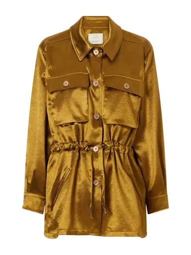 Giuliva Heritage Tessa Drawstring Satin Jacket | Thumbnail 1 Giuliva Heritage Tessa Drawstring Satin Jacket | Thumbnail 1