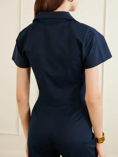 Giuliva Heritage Tilda Cropped Tie-front Cotton-blend Shirt | Thumbnail 3 Giuliva Heritage Tilda Cropped Tie-front Cotton-blend Shirt | Thumbnail 3