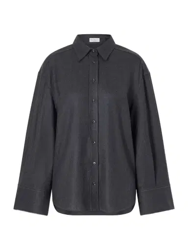 Brunello Cucinelli Oversized Wool Shirt | Thumbnail 1 Brunello Cucinelli Oversized Wool Shirt | Thumbnail 1