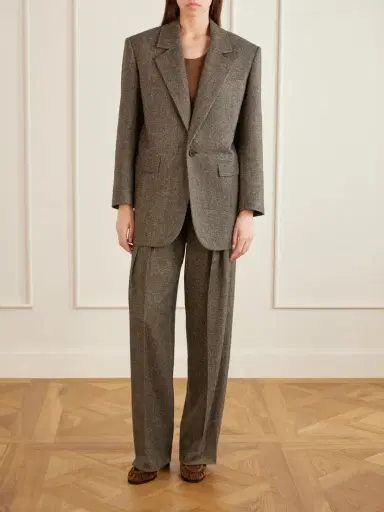 Saint Laurent Herringbone Wool And Silk-blend Blazer | Thumbnail 2 Saint Laurent Herringbone Wool And Silk-blend Blazer | Thumbnail 2