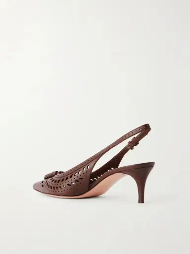 Gianvito Rossi 55 Laser-cut Leather Slingback Pumps | Thumbnail 3 Gianvito Rossi 55 Laser-cut Leather Slingback Pumps | Thumbnail 3