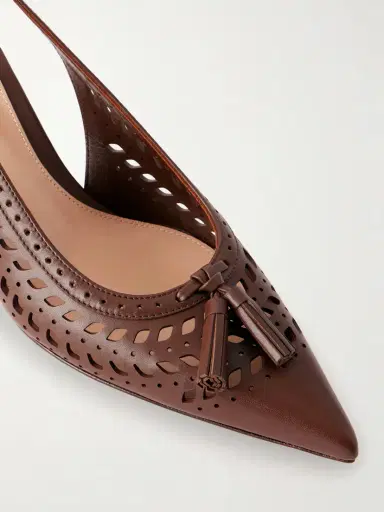 Gianvito Rossi 55 Laser-cut Leather Slingback Pumps | Thumbnail 5 Gianvito Rossi 55 Laser-cut Leather Slingback Pumps | Thumbnail 5