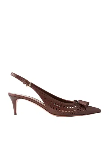Gianvito Rossi 55 Laser-cut Leather Slingback Pumps | Thumbnail 1 Gianvito Rossi 55 Laser-cut Leather Slingback Pumps | Thumbnail 1