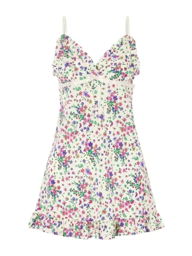 Gucci Floral-print Lace-trimmed Silk-crepe Mini Dress | Thumbnail 1 Gucci Floral-print Lace-trimmed Silk-crepe Mini Dress | Thumbnail 1