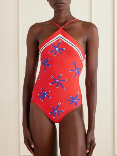 Staud Cadence Printed Halterneck One-piece | Thumbnail 2 Staud Cadence Printed Halterneck One-piece | Thumbnail 2
