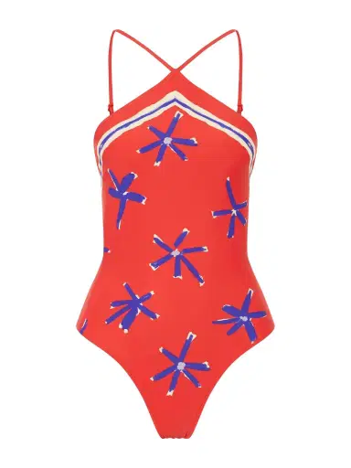 Staud Cadence Printed Halterneck One-piece | Thumbnail 1 Staud Cadence Printed Halterneck One-piece | Thumbnail 1