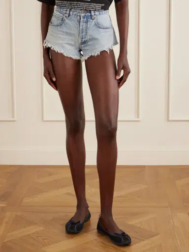 Balenciaga Frayed Denim Shorts | Thumbnail 3 Balenciaga Frayed Denim Shorts | Thumbnail 3