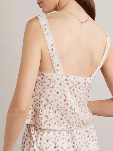 Posse Charlotte Lace-trimmed Floral-print Cotton Top | Thumbnail 3 Posse Charlotte Lace-trimmed Floral-print Cotton Top | Thumbnail 3
