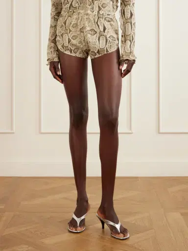 Gucci Phyton-print Silk-blend-chiffon Shorts | Thumbnail 3 Gucci Phyton-print Silk-blend-chiffon Shorts | Thumbnail 3