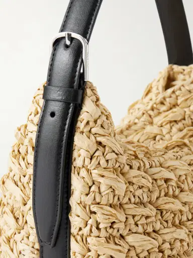 TOTEME Belted Small Leather-trimmed Raffia Shoulder Bag | Thumbnail 5 TOTEME Belted Small Leather-trimmed Raffia Shoulder Bag | Thumbnail 5