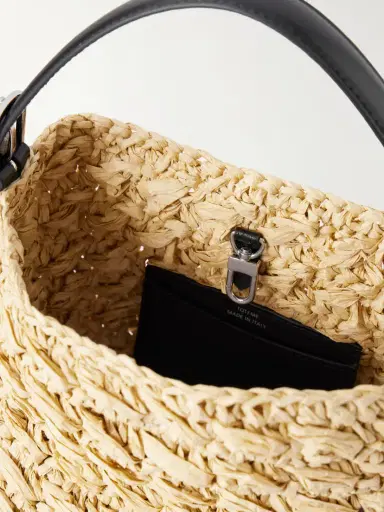 TOTEME Belted Small Leather-trimmed Raffia Shoulder Bag | Thumbnail 6 TOTEME Belted Small Leather-trimmed Raffia Shoulder Bag | Thumbnail 6