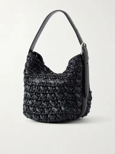 TOTEME Belted Small Leather-trimmed Raffia Shoulder Bag | Thumbnail 4 TOTEME Belted Small Leather-trimmed Raffia Shoulder Bag | Thumbnail 4