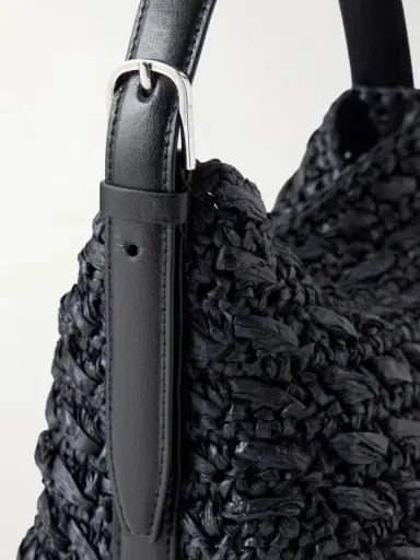 TOTEME Belted Small Leather-trimmed Raffia Shoulder Bag | Thumbnail 5 TOTEME Belted Small Leather-trimmed Raffia Shoulder Bag | Thumbnail 5