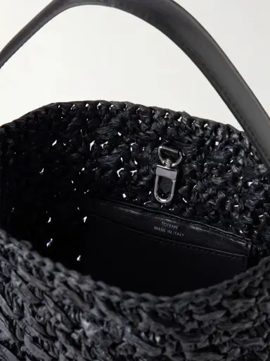 TOTEME Belted Small Leather-trimmed Raffia Shoulder Bag | Thumbnail 6 TOTEME Belted Small Leather-trimmed Raffia Shoulder Bag | Thumbnail 6