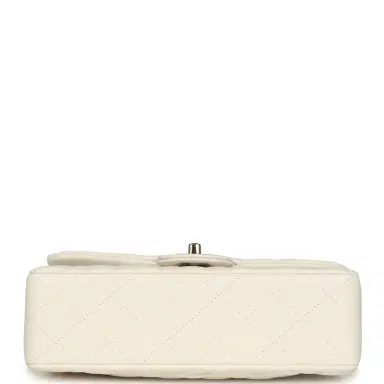 Chanel Chanel Small Classic Double Flap Bag White Shiny Caviar Light Gold Hardware | Thumbnail 6 Chanel Chanel Small Classic Double Flap Bag White Shiny Caviar Light Gold Hardware | Thumbnail 6