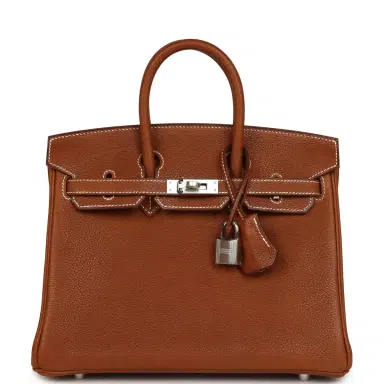 HERMÈS Hermes Birkin 25 Fauve Barenia Faubourg Palladium Hardware | Thumbnail 1 HERMÈS Hermes Birkin 25 Fauve Barenia Faubourg Palladium Hardware | Thumbnail 1