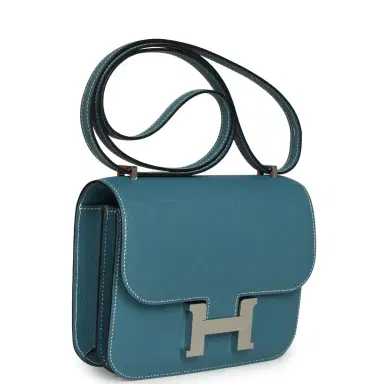 HERMÈS Hermes Constance 18 Blue Jean Epsom Palladium Hardware | Thumbnail 2 HERMÈS Hermes Constance 18 Blue Jean Epsom Palladium Hardware | Thumbnail 2