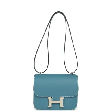 HERMÈS Hermes Constance 18 Blue Jean Epsom Palladium Hardware | Thumbnail 7 HERMÈS Hermes Constance 18 Blue Jean Epsom Palladium Hardware | Thumbnail 7