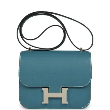 HERMÈS Hermes Constance 18 Blue Jean Epsom Palladium Hardware | Thumbnail 1 HERMÈS Hermes Constance 18 Blue Jean Epsom Palladium Hardware | Thumbnail 1