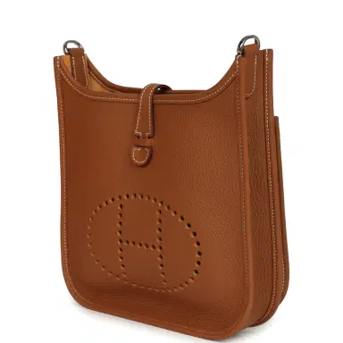 HERMÈS Hermes Evelyne 23 Gold Clemence Palladium Hardware | Thumbnail 5 HERMÈS Hermes Evelyne 23 Gold Clemence Palladium Hardware | Thumbnail 5