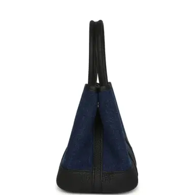 HERMÈS Hermes Garden Party Neo 23 Denim Moyen and Black Negonda Palladium Hardware | Thumbnail 3 HERMÈS Hermes Garden Party Neo 23 Denim Moyen and Black Negonda Palladium Hardware | Thumbnail 3