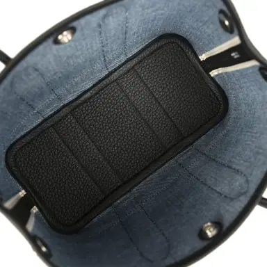 HERMÈS Hermes Garden Party Neo 23 Denim Moyen and Black Negonda Palladium Hardware | Thumbnail 7 HERMÈS Hermes Garden Party Neo 23 Denim Moyen and Black Negonda Palladium Hardware | Thumbnail 7