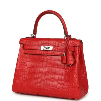 HERMÈS Hermes Kelly Retourne 25 Rouge Radieux Matte Alligator Palladium Hardware | Thumbnail 3 HERMÈS Hermes Kelly Retourne 25 Rouge Radieux Matte Alligator Palladium Hardware | Thumbnail 3