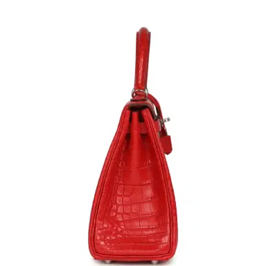 HERMÈS Hermes Kelly Retourne 25 Rouge Radieux Matte Alligator Palladium Hardware | Thumbnail 4 HERMÈS Hermes Kelly Retourne 25 Rouge Radieux Matte Alligator Palladium Hardware | Thumbnail 4