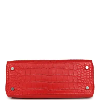HERMÈS Hermes Kelly Retourne 25 Rouge Radieux Matte Alligator Palladium Hardware | Thumbnail 6 HERMÈS Hermes Kelly Retourne 25 Rouge Radieux Matte Alligator Palladium Hardware | Thumbnail 6