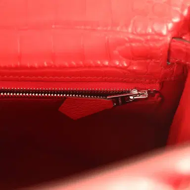 HERMÈS Hermes Kelly Retourne 25 Rouge Radieux Matte Alligator Palladium Hardware | Thumbnail 9 HERMÈS Hermes Kelly Retourne 25 Rouge Radieux Matte Alligator Palladium Hardware | Thumbnail 9
