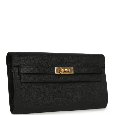 HERMÈS Hermes Kelly Wallet To Go Black Epsom Gold Hardware | Thumbnail 2 HERMÈS Hermes Kelly Wallet To Go Black Epsom Gold Hardware | Thumbnail 2