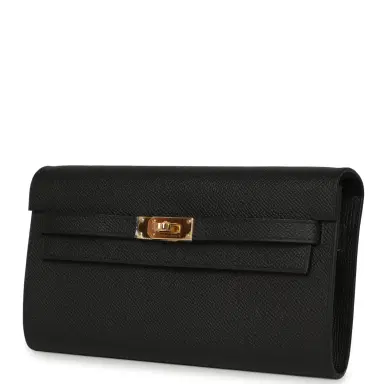 HERMÈS Hermes Kelly Wallet To Go Black Epsom Gold Hardware | Thumbnail 6 HERMÈS Hermes Kelly Wallet To Go Black Epsom Gold Hardware | Thumbnail 6