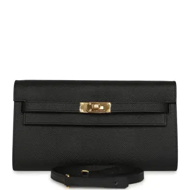 HERMÈS Hermes Kelly Wallet To Go Black Epsom Gold Hardware | Thumbnail 1 HERMÈS Hermes Kelly Wallet To Go Black Epsom Gold Hardware | Thumbnail 1