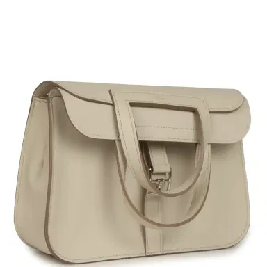 HERMÈS Hermes Mini Halzan Craie Swift Palladium Hardware | Thumbnail 2 HERMÈS Hermes Mini Halzan Craie Swift Palladium Hardware | Thumbnail 2