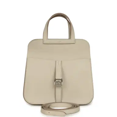 HERMÈS Hermes Mini Halzan Craie Swift Palladium Hardware | Thumbnail 6 HERMÈS Hermes Mini Halzan Craie Swift Palladium Hardware | Thumbnail 6