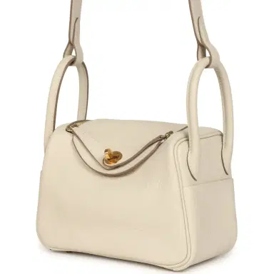 HERMÈS Hermes Mini Lindy II Craie Clemence Gold Hardware | Thumbnail 5 HERMÈS Hermes Mini Lindy II Craie Clemence Gold Hardware | Thumbnail 5