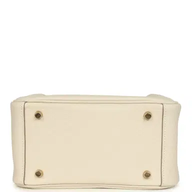 HERMÈS Hermes Mini Lindy II Craie Clemence Gold Hardware | Thumbnail 6 HERMÈS Hermes Mini Lindy II Craie Clemence Gold Hardware | Thumbnail 6