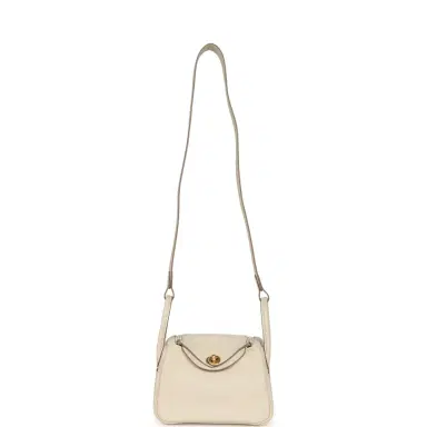 HERMÈS Hermes Mini Lindy II Craie Clemence Gold Hardware | Thumbnail 7 HERMÈS Hermes Mini Lindy II Craie Clemence Gold Hardware | Thumbnail 7
