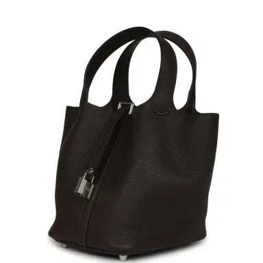 HERMÈS Hermes Picotin Lock 18 Ebene Clemence Palladium Hardware | Thumbnail 5 HERMÈS Hermes Picotin Lock 18 Ebene Clemence Palladium Hardware | Thumbnail 5