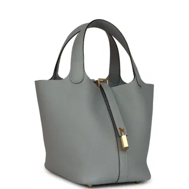 HERMÈS Hermes Picotin Lock 18 Gris Pantin Clemence Gold Hardware | Thumbnail 2 HERMÈS Hermes Picotin Lock 18 Gris Pantin Clemence Gold Hardware | Thumbnail 2