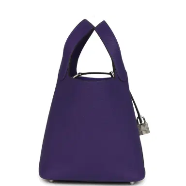 HERMÈS Hermes Picotin Lock 18 Purple Clemence Palladium Hardware | Thumbnail 3 HERMÈS Hermes Picotin Lock 18 Purple Clemence Palladium Hardware | Thumbnail 3