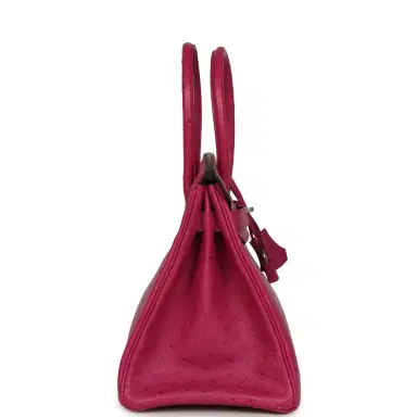 HERMÈS Pre-owned Hermes Birkin 30 Rose Poupre Ostrich Palladium Hardware | Thumbnail 3 HERMÈS Pre-owned Hermes Birkin 30 Rose Poupre Ostrich Palladium Hardware | Thumbnail 3