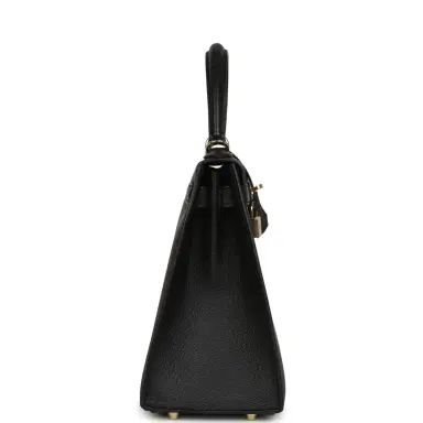 HERMÈS Pre-owned Hermes Special Order (HSS) Kelly Sellier 28 Black Chevre Mysore Permabrass Hardware | Thumbnail 3 HERMÈS Pre-owned Hermes Special Order (HSS) Kelly Sellier 28 Black Chevre Mysore Permabrass Hardware | Thumbnail 3