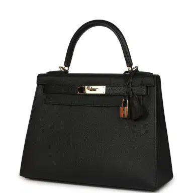 HERMÈS Pre-owned Hermes Special Order (HSS) Kelly Sellier 28 Black Chevre Mysore Permabrass Hardware | Thumbnail 5 HERMÈS Pre-owned Hermes Special Order (HSS) Kelly Sellier 28 Black Chevre Mysore Permabrass Hardware | Thumbnail 5