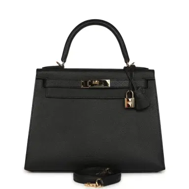 HERMÈS Pre-owned Hermes Special Order (HSS) Kelly Sellier 28 Black Chevre Mysore Permabrass Hardware | Thumbnail 1 HERMÈS Pre-owned Hermes Special Order (HSS) Kelly Sellier 28 Black Chevre Mysore Permabrass Hardware | Thumbnail 1