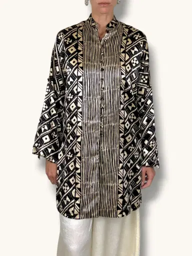 Jen Wonders Studio Silk Geometric Jacket | Thumbnail 2 Jen Wonders Studio Silk Geometric Jacket | Thumbnail 2
