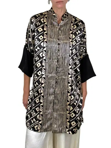 Jen Wonders Studio Silk Geometric Jacket | Thumbnail 1 Jen Wonders Studio Silk Geometric Jacket | Thumbnail 1