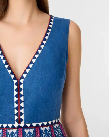 Emporio Sirenuse Cinzia Dress in Blue Horizon Print | Thumbnail 3 Emporio Sirenuse Cinzia Dress in Blue Horizon Print | Thumbnail 3